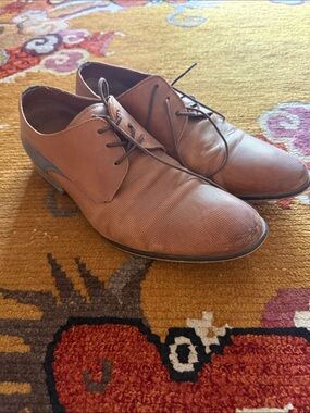 Reaction Kenneth Cole Men's Brown Leather Lace-Up Derby Shoes